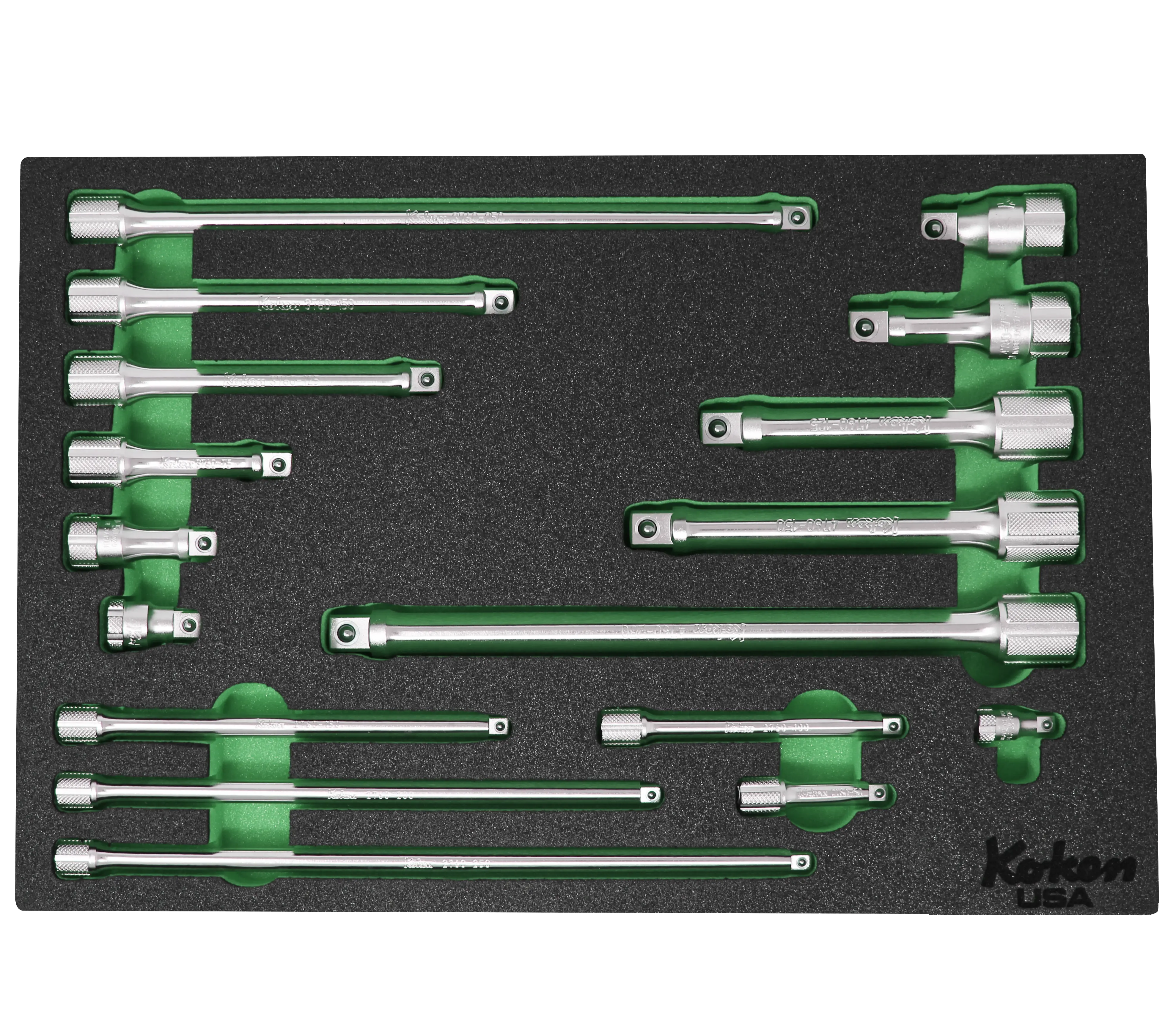 1/4" 3/8" and 1/2" Extension Bar Set in Foam - Image 3
