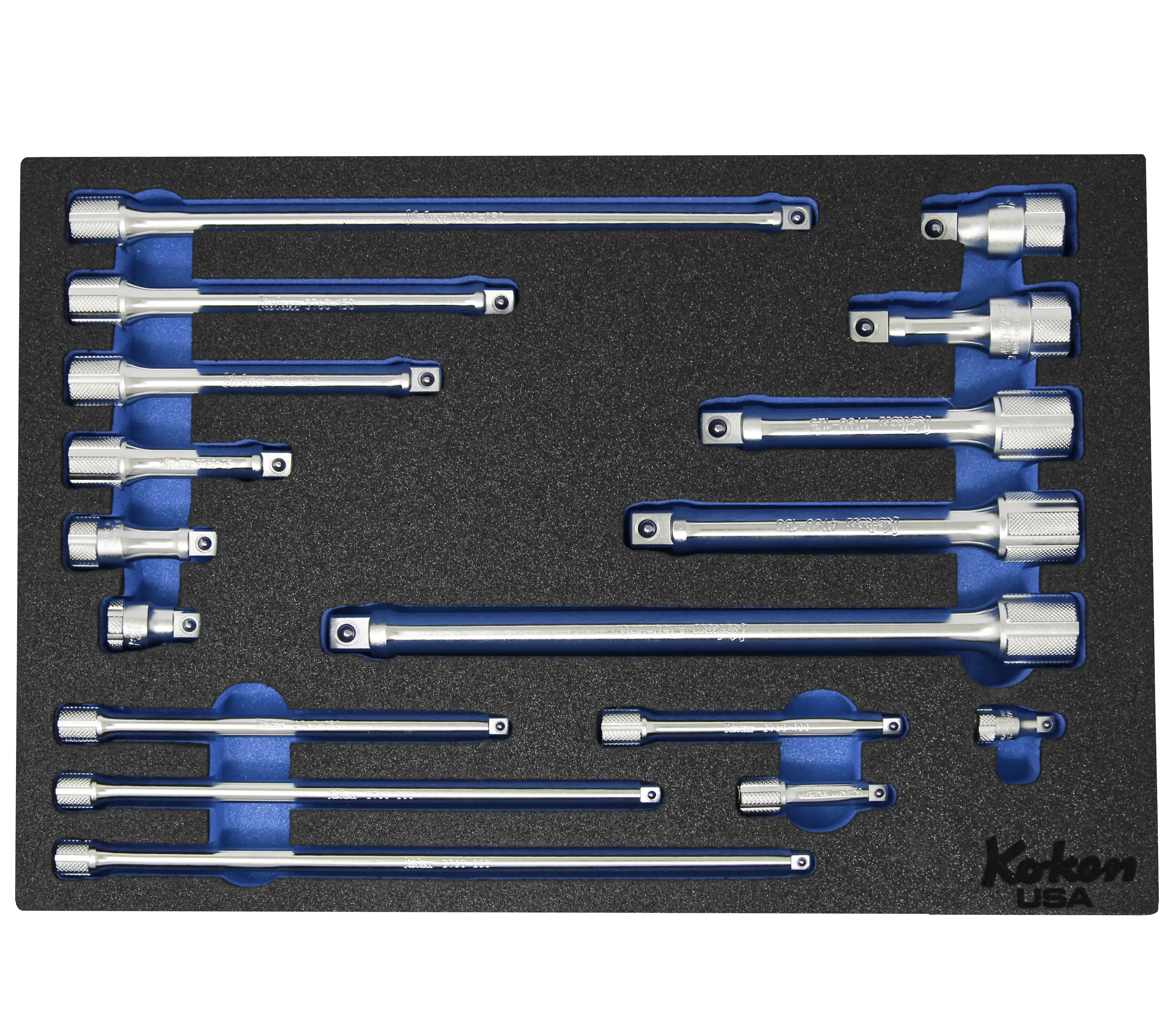 1/4" 3/8" and 1/2" Extension Bar Set in Foam - Image 4