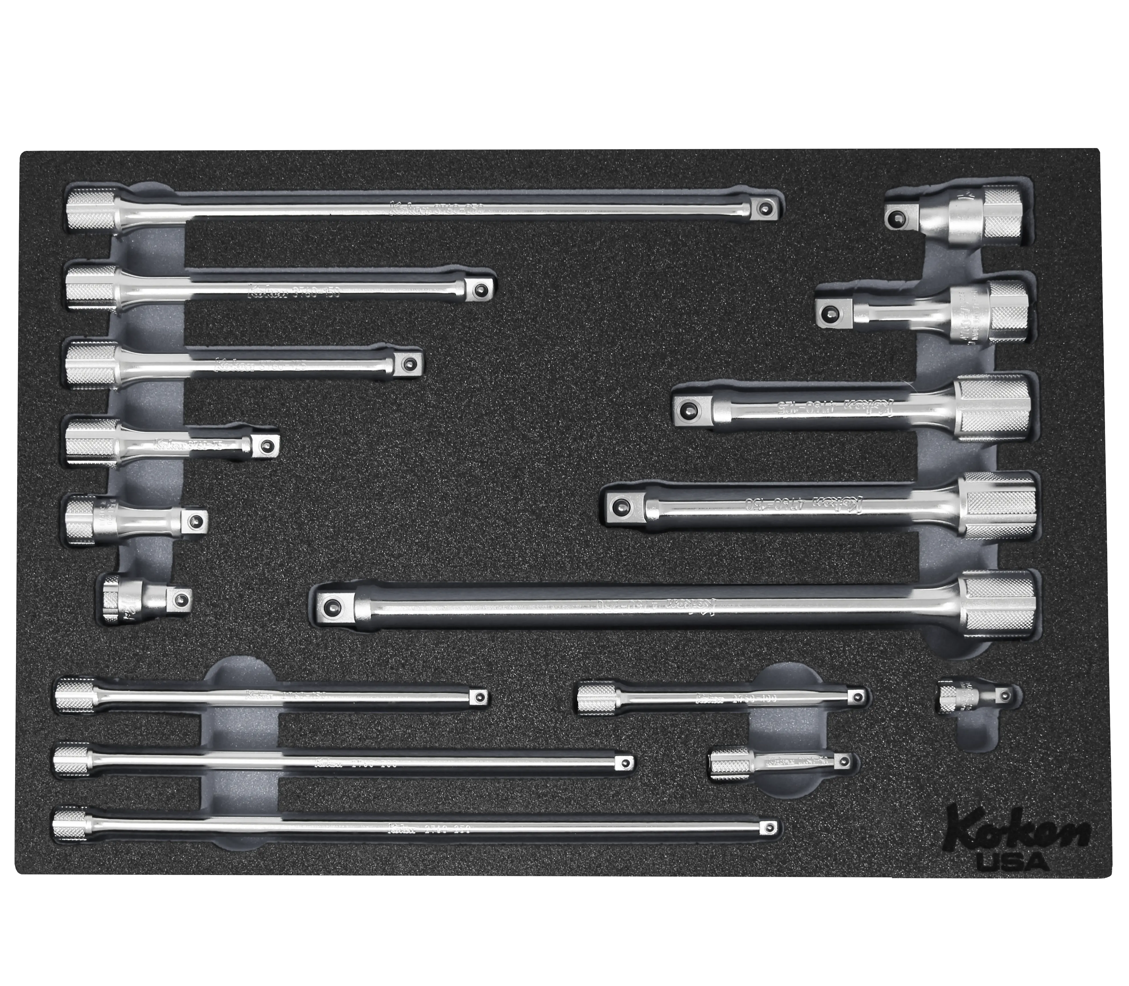 1/4" 3/8" and 1/2" Extension Bar Set in Foam - Image 5