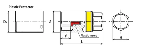 19 Hex Dr. Wheel Nut Adaptor Socket  19mm Extra Thin walled Length 52mm Color coded Protector - Image 4