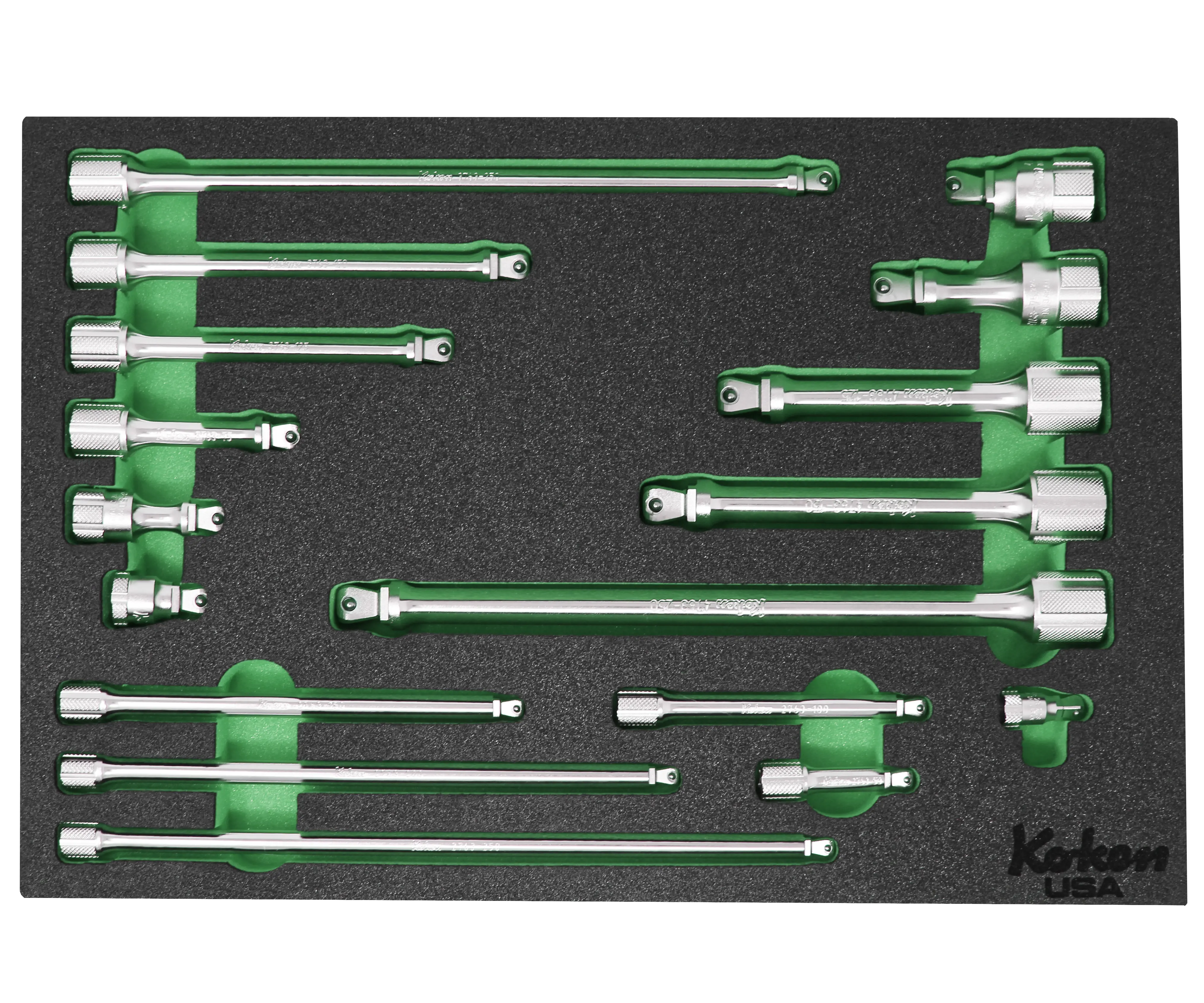 1/4" 3/8" and 1/2" Wobble-Fix Extension Bar Set in Foam - Image 3