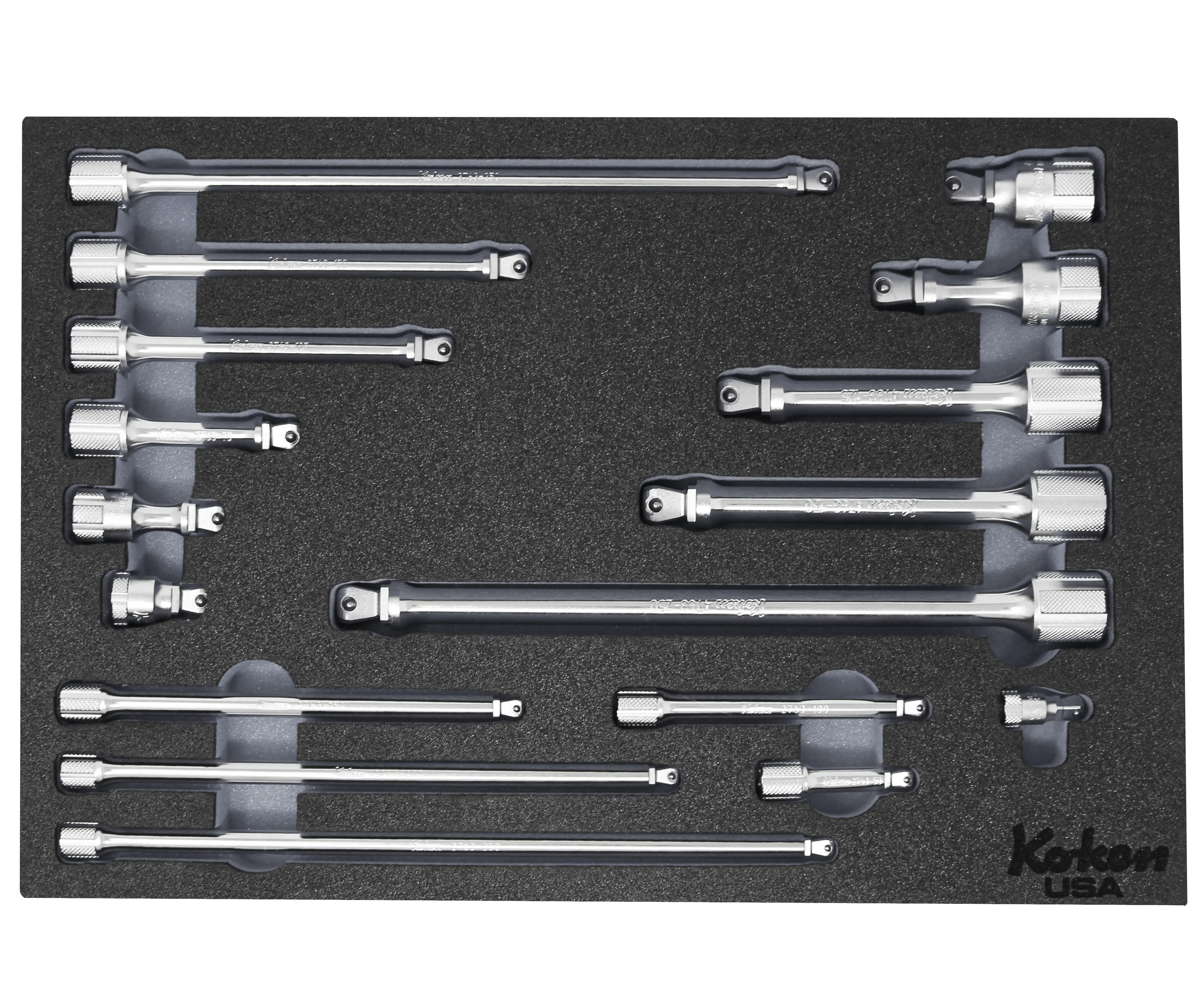 1/4" 3/8" and 1/2" Wobble-Fix Extension Bar Set in Foam - Image 5