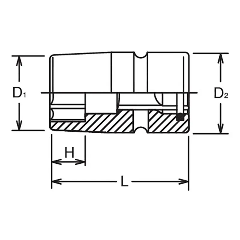 16mm 1/2 Sq. Dr. Impact 6-Point Sleeve Drive Socket - Image 4