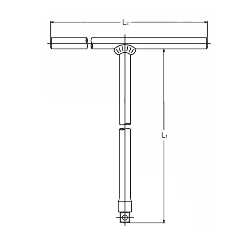 T Handle  3/8 Square Length 236 x 200mm Sliding Bar Free Turn Grip - Image 5